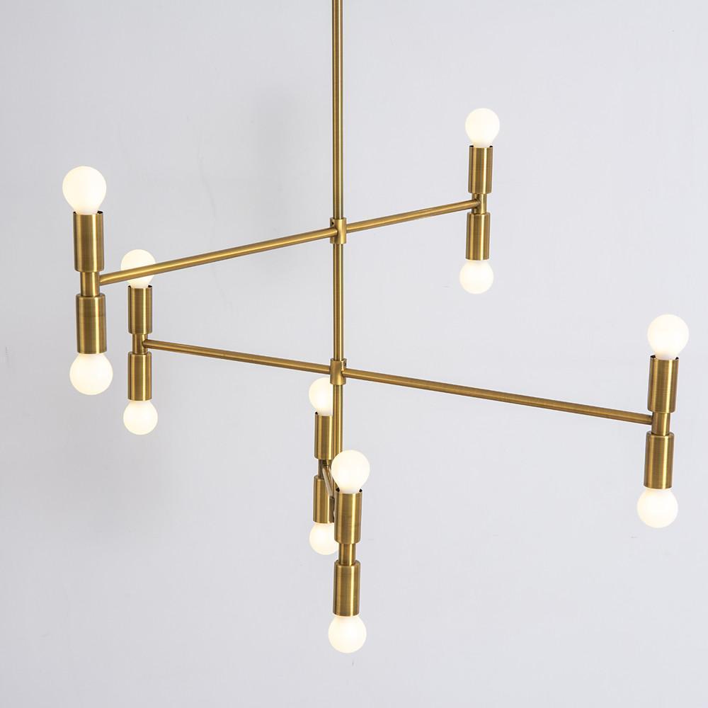 12-Light Adjustable Modern Pendant Light with Electroplated Metal