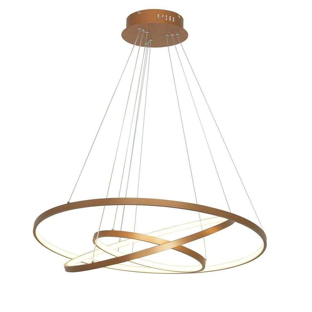 3-Ring Dimmable LED Chandelier – Modern Aluminum Pendant Light