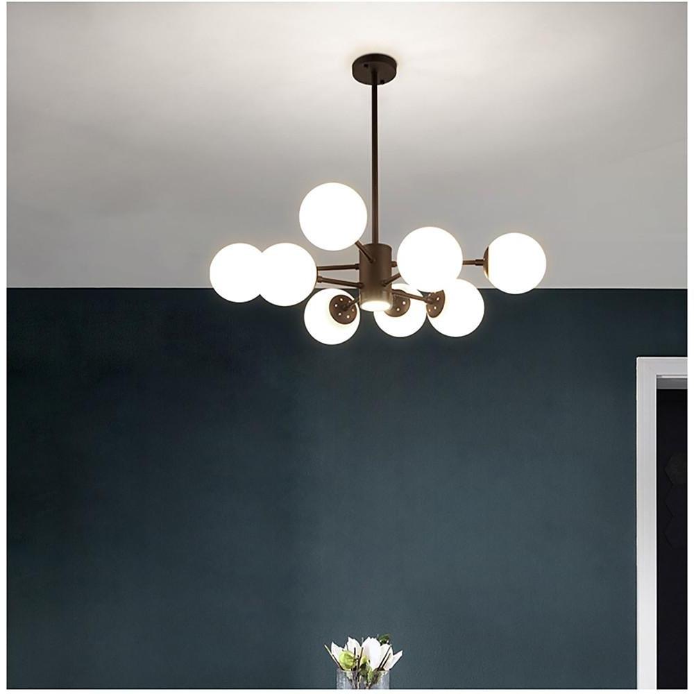 Nordic Glass Globe Chandelier Multi-Light Pendant Cluster