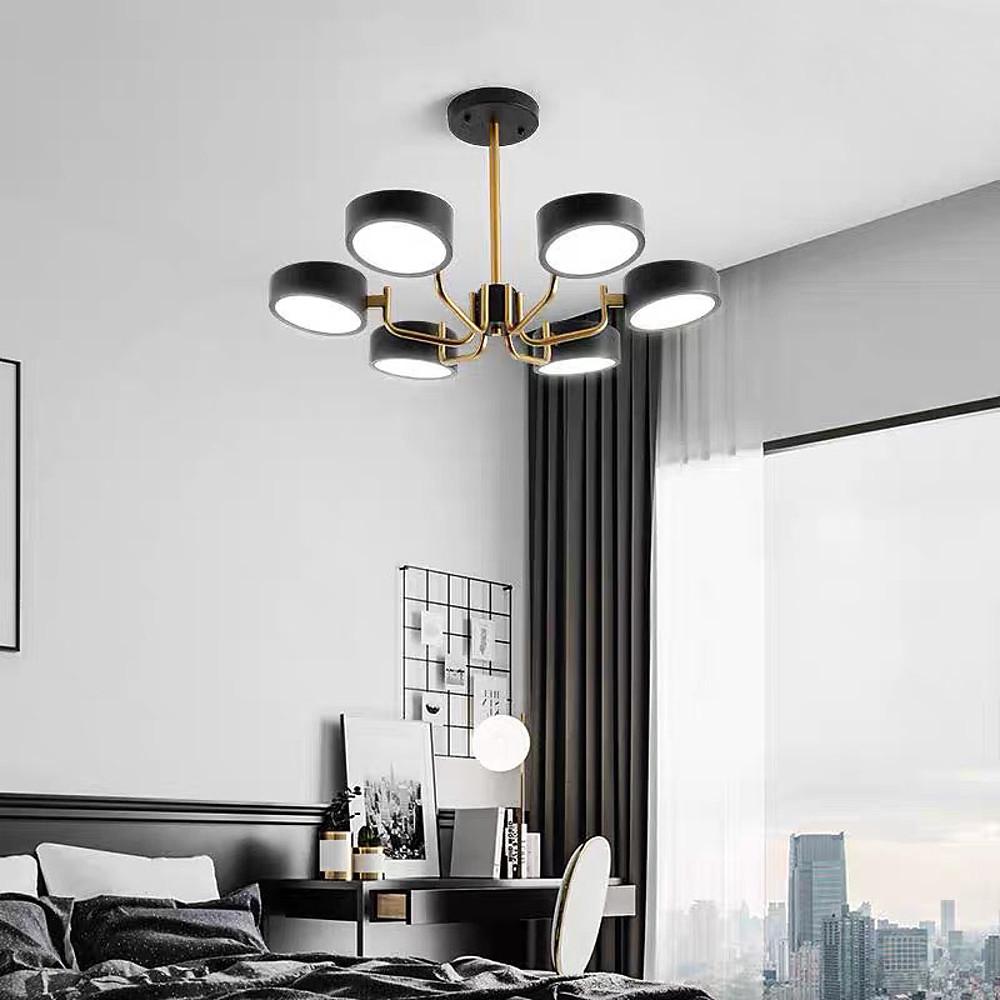 6-Light Modern LED Flush Mount Ceiling Light – Metal & Acrylic