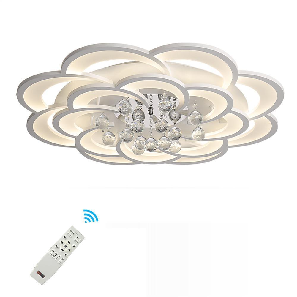 Floral Crystal Acrylic LED Flush Mount Ceiling Light - 31 Inch