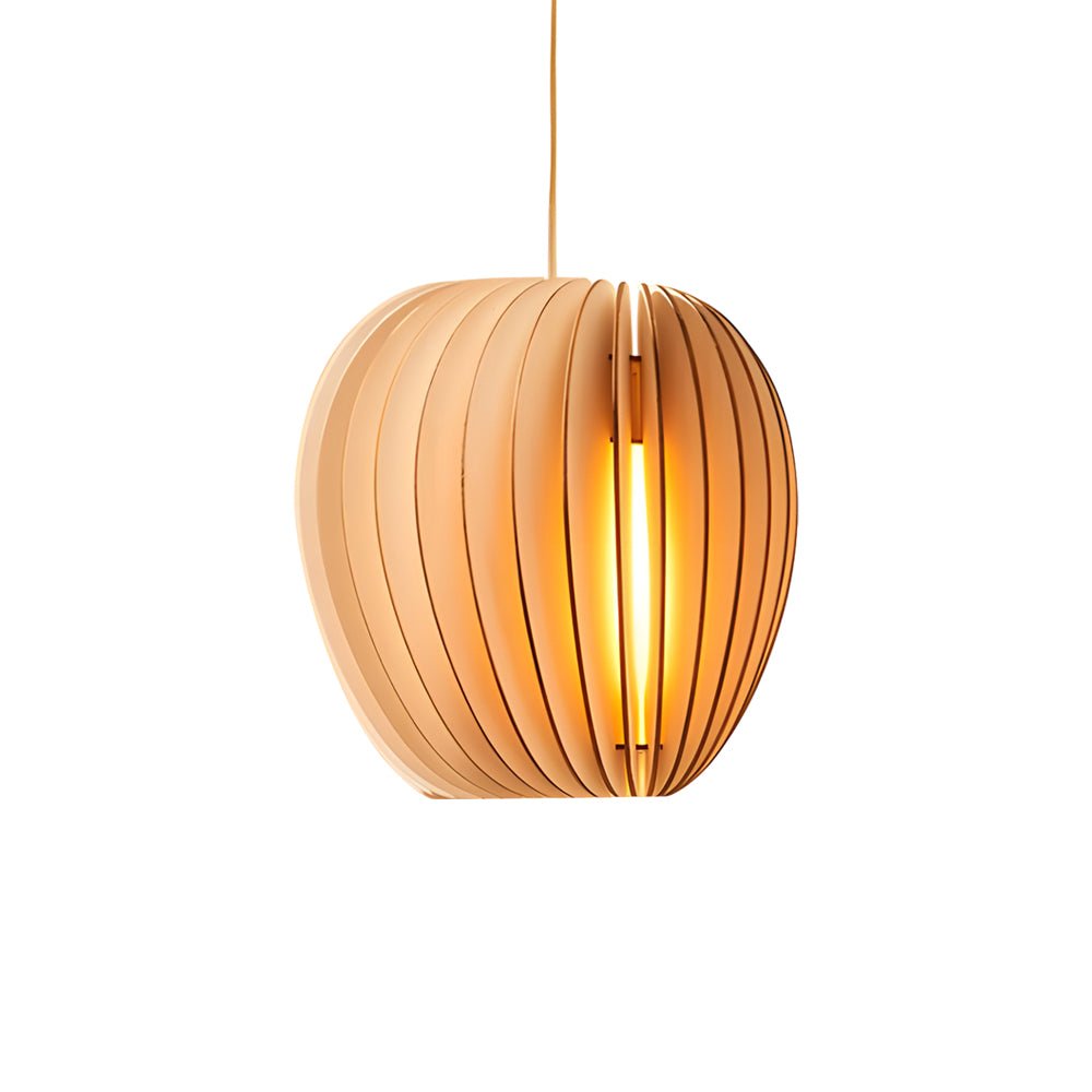 Hand-Woven Wood Veneer Pendant Light - Nordic Japanese Style
