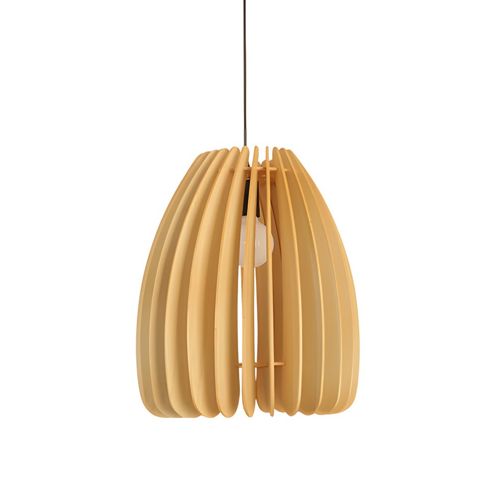 Hand-Woven Wood Veneer Pendant Light - Nordic Japanese Style