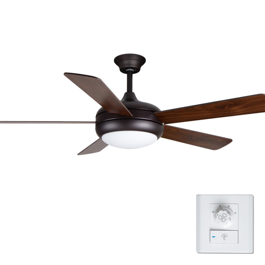 Modern Retro Wooden Ceiling Fan with LED Light - 3-Speed Remote