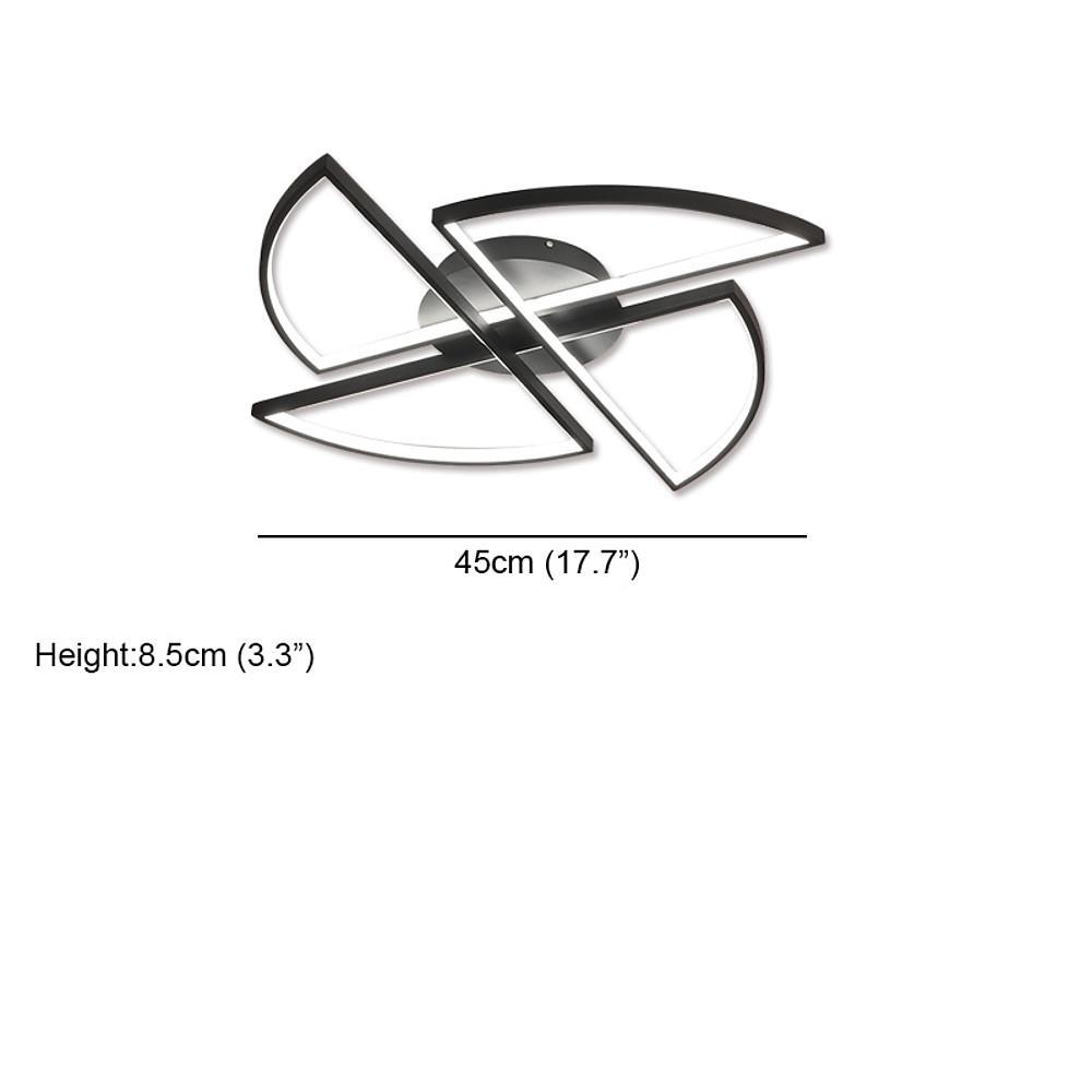 Geometric Flush Mount Ceiling Light Modern LED Semi Circle Metal