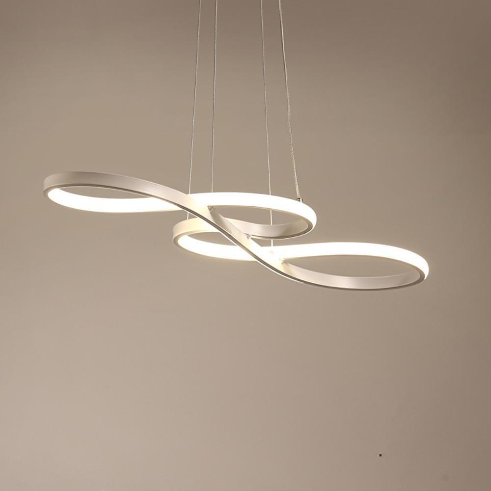 Modern Geometric Wave Chandelier Metal Silica Gel Ceiling Light