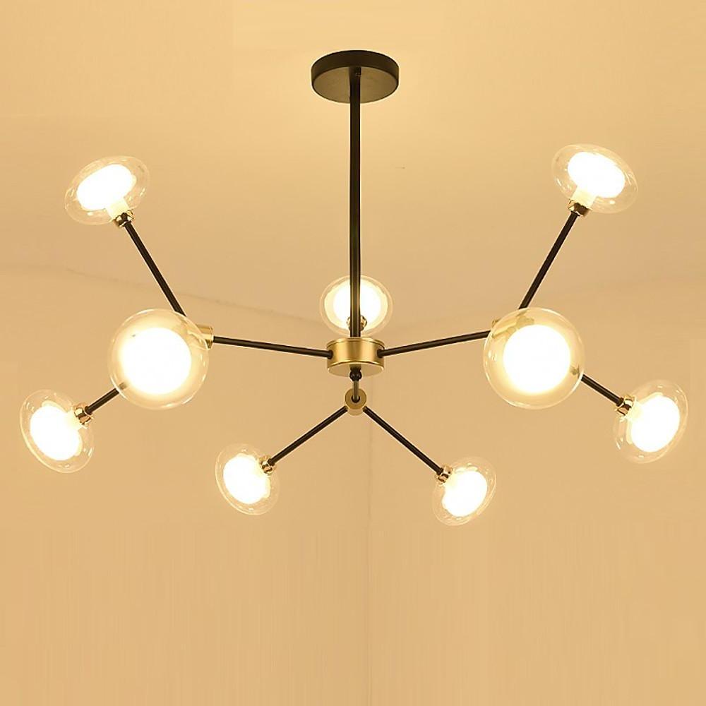 9-Light Glass Sputnik Chandelier - Nordic Modern Cluster Pendant