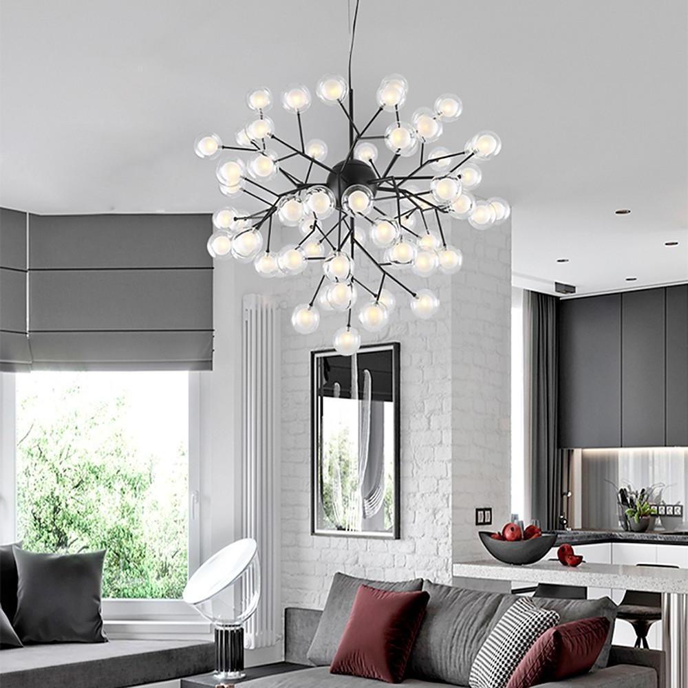 45-Light Branching Glass Sphere Modern Chandelier