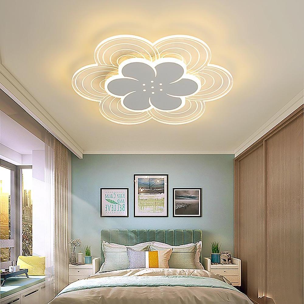 Modern Flower Flush Mount LED Ceiling Light - White Acrylic