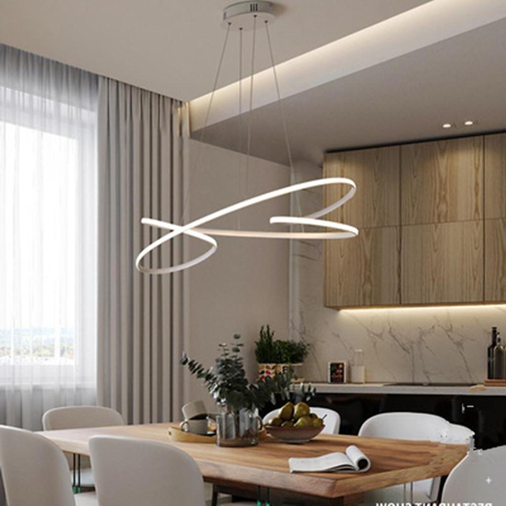 Modern Wave Ribbon LED Chandelier Aluminum Acrylic Pendant