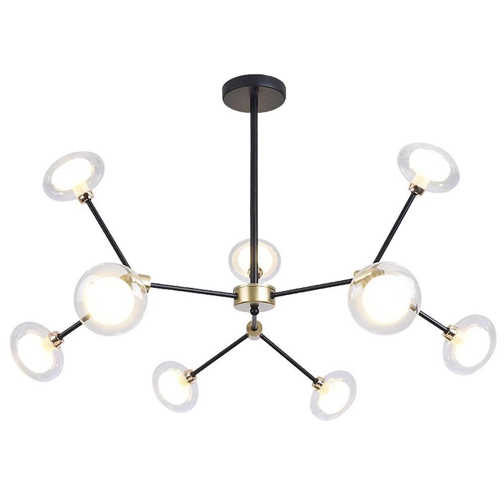 9-Light Glass Sputnik Chandelier - Nordic Modern Cluster Pendant