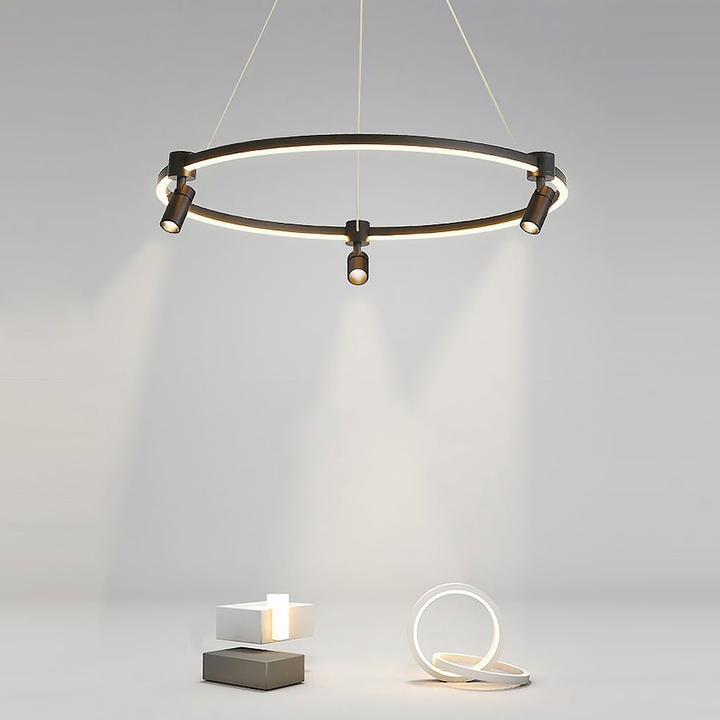 Three-Head Adjustable Spotlight Chandelier with Remote Control