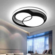 Modern Three-Circle LED Flush Mount Ceiling Light - Dimmable