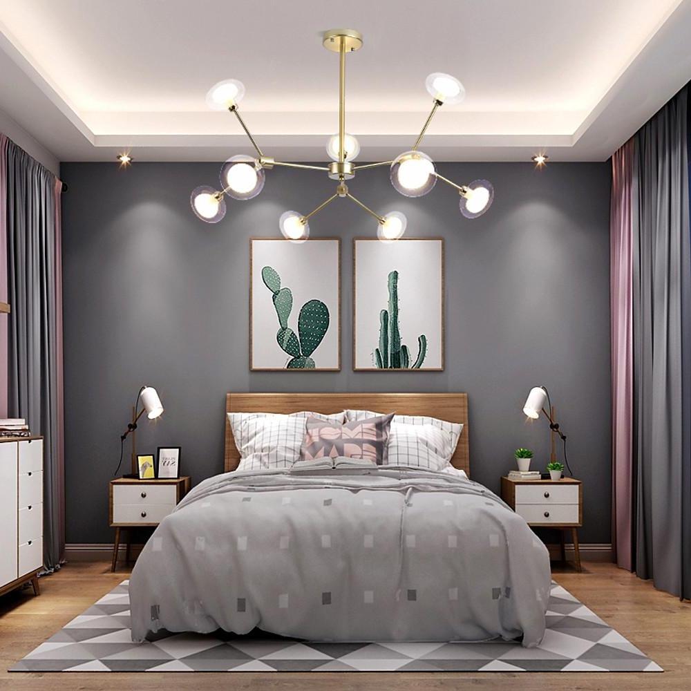 9-Light Glass Sputnik Chandelier - Nordic Modern Cluster Pendant