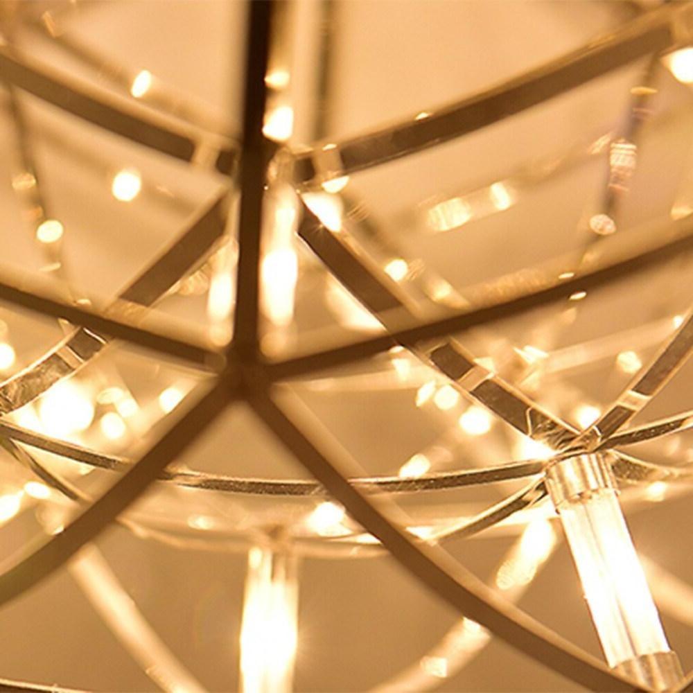 Modern Woven Sphere Pendant Light Stainless Steel LED 12 Inch