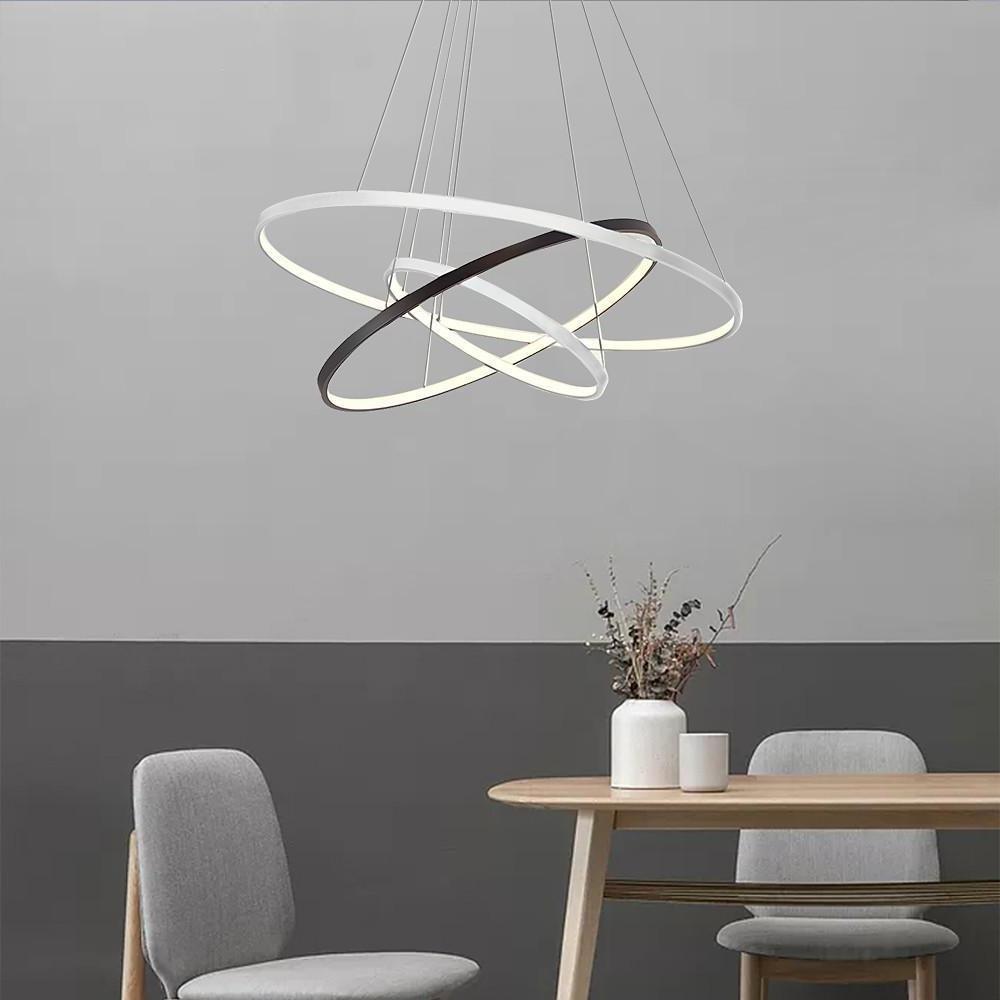 Adjustable Multi-Circle LED Dimmable Chandelier with Remote