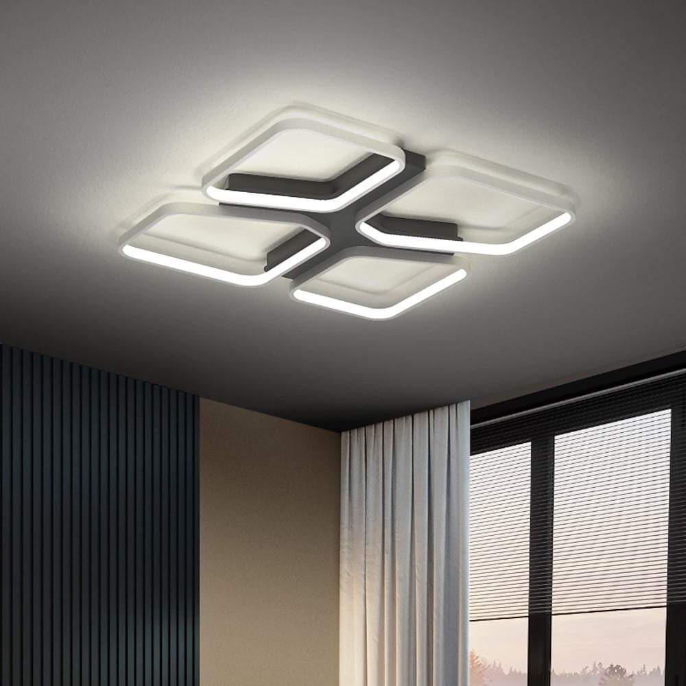 Geometric Flush Mount LED Ceiling Light | Aluminum & Silica Gel