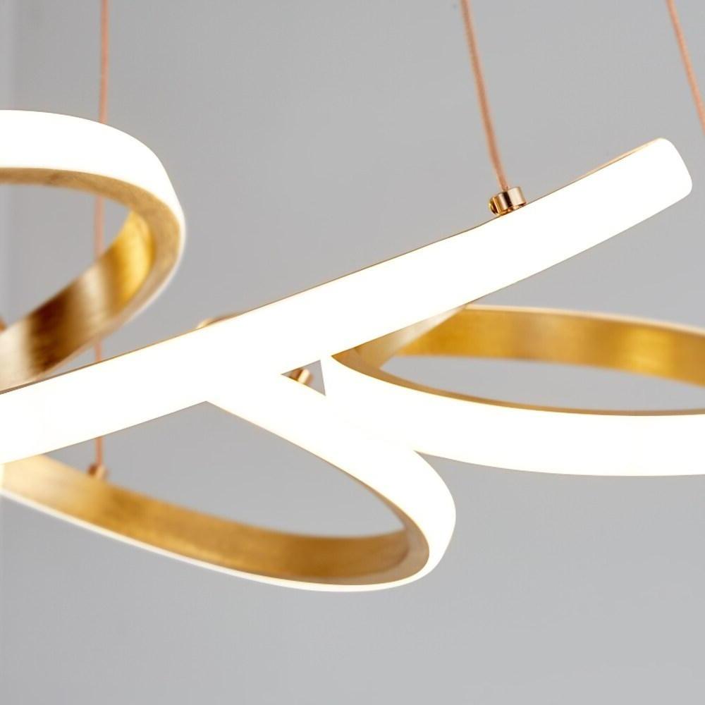 Interwoven Wave Metal Chandelier Modern Geometric LED Ceiling Light