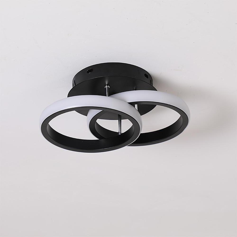 Modern Dual Circle LED Flush Mount Metal Ceiling Light