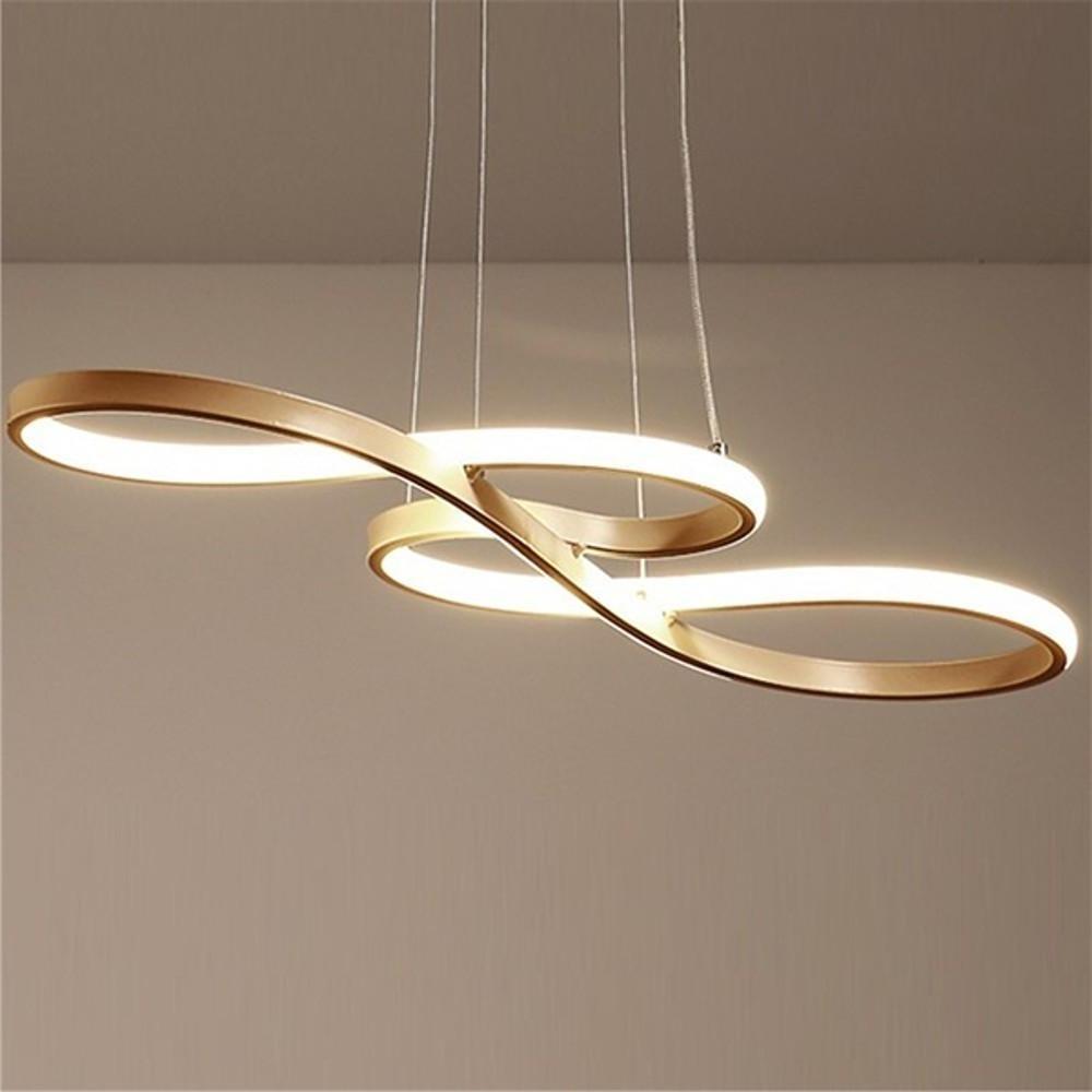 Modern Geometric Wave Chandelier Metal Silica Gel Ceiling Light