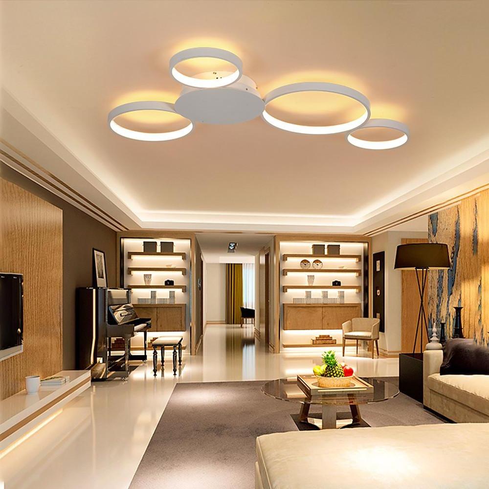Modern 4-Circle LED Flush Mount Ceiling Light - Silicone Shade