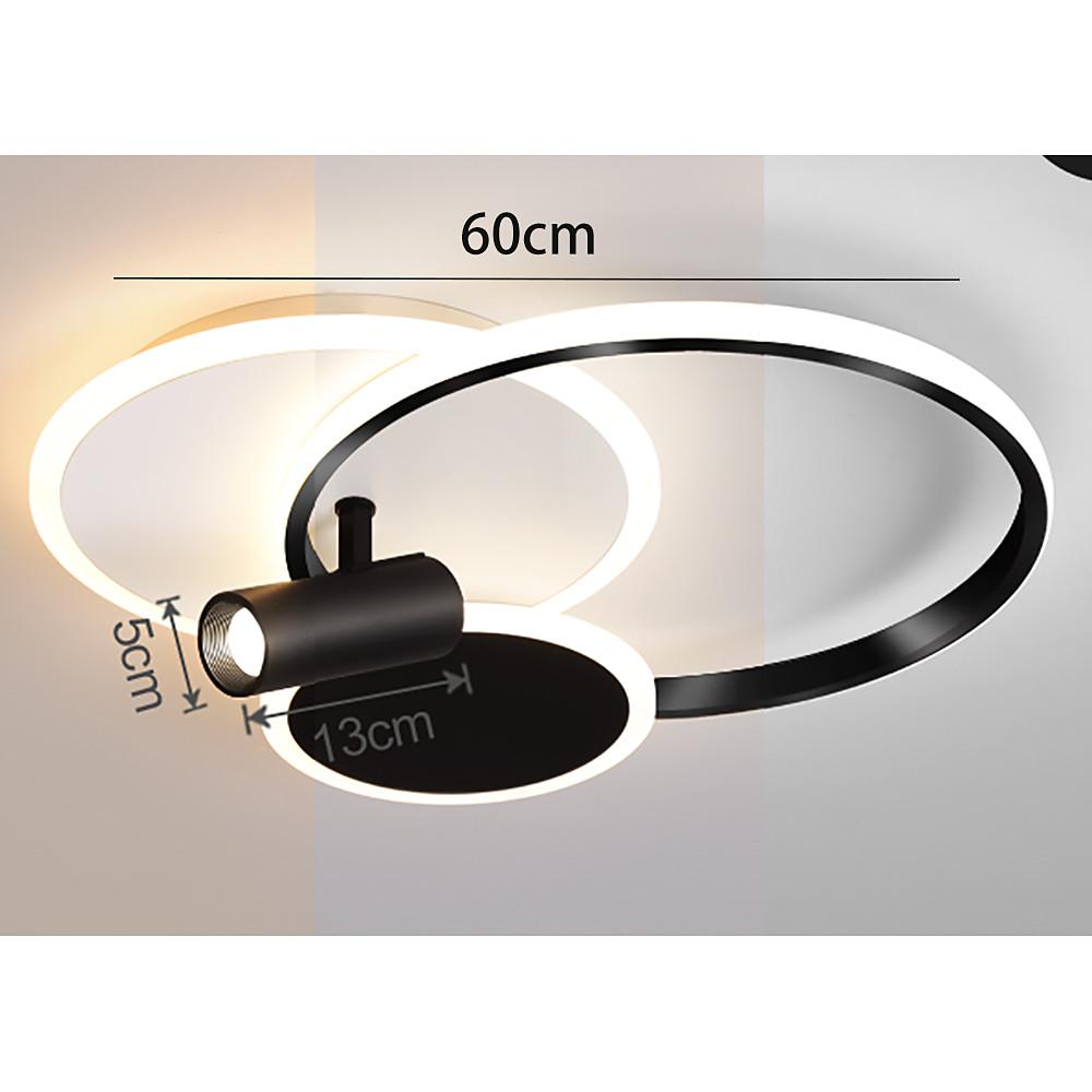 Modern LED Ring Flush Mount Ceiling Light with Adjustable Spotlights
