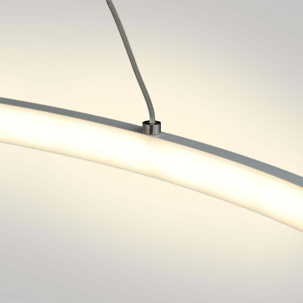 Modern Ring Pendant Light 30W LED Dimmable Black Metal Acrylic