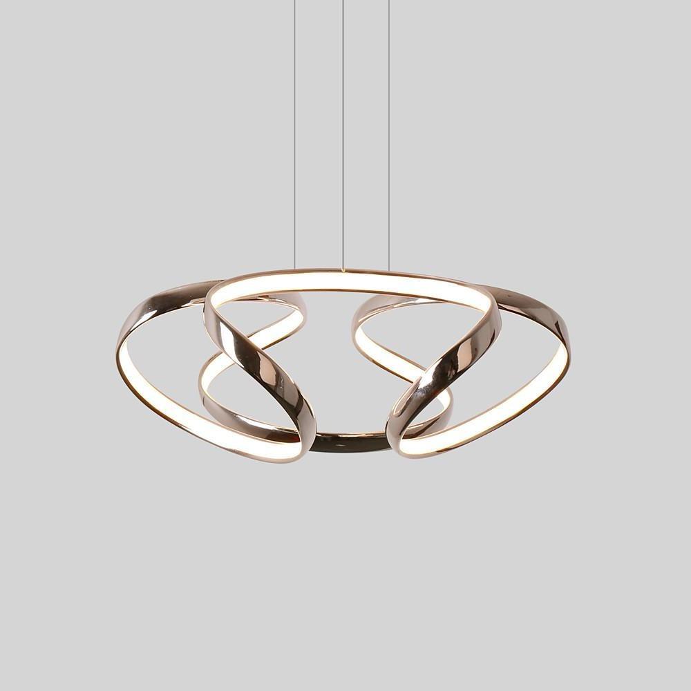 Curved Flower LED Pendant Light Modern Aluminum Chandelier