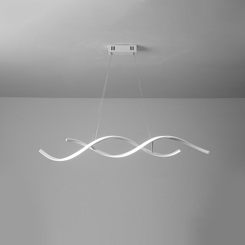 Wave Design Modern Pendant Light Metal & PVC Minimalist Ceiling Lamp