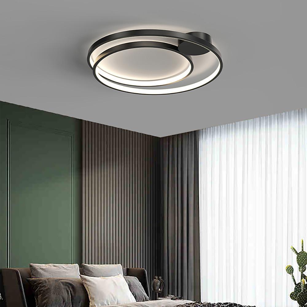 Modern Circular Black LED Flush Mount Ceiling Light