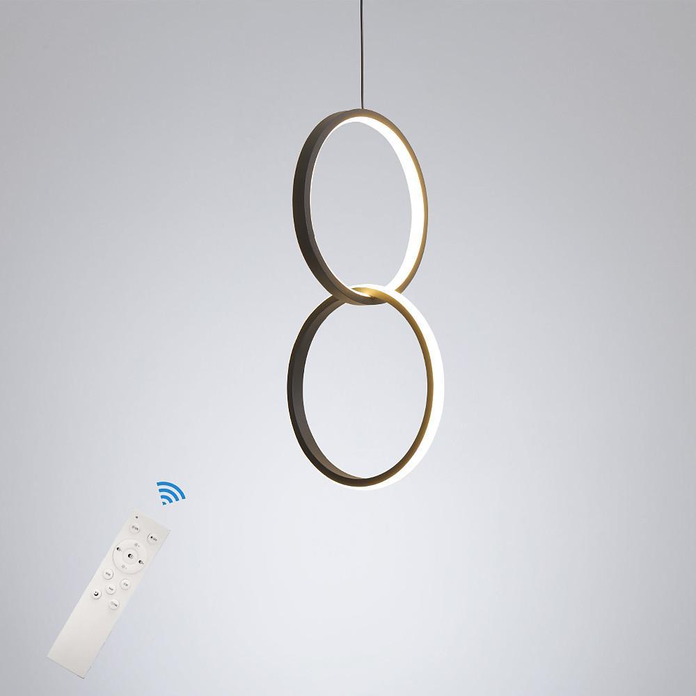 Interlocking Dual Ring LED Pendant Light Aluminum Acrylic