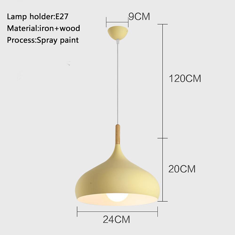 Retro Cone Pendant Light Metal Wood Kitchen Island Lighting