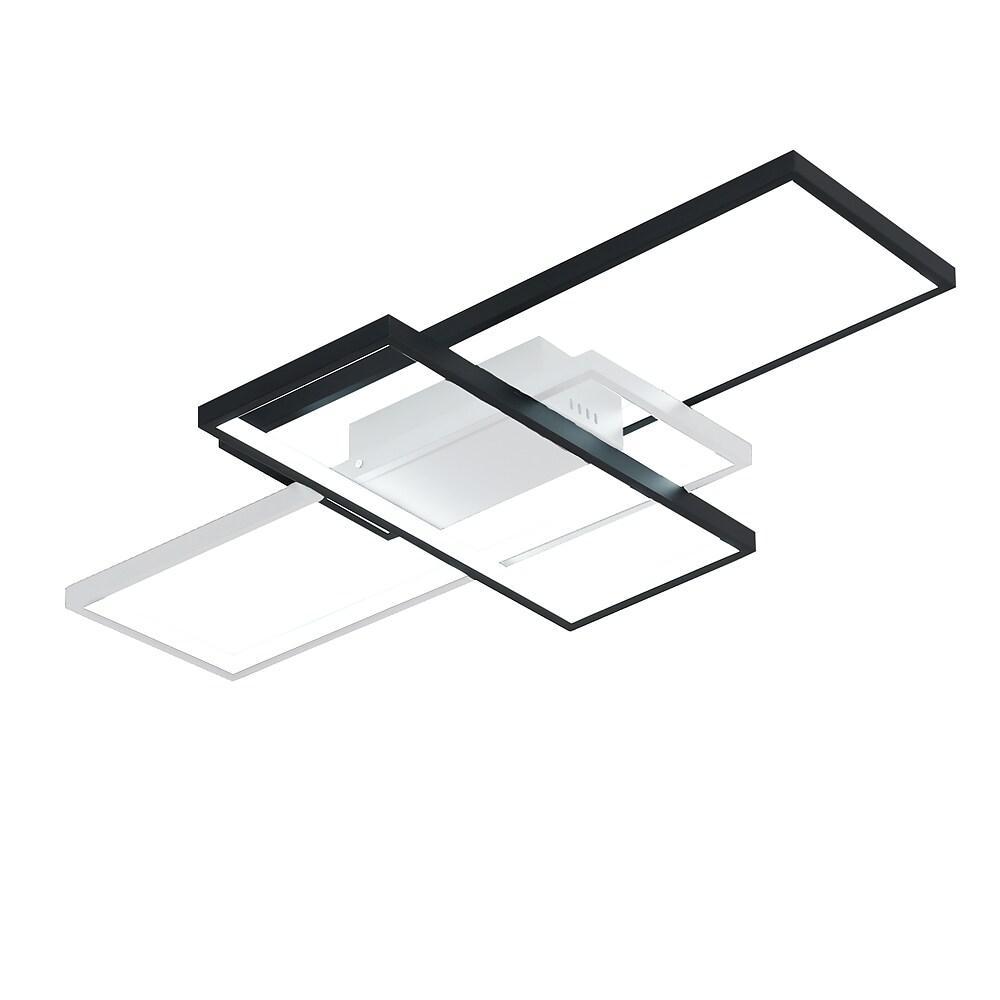 Tiered Rectangular Flush Mount LED Ceiling Light – Modern Metal