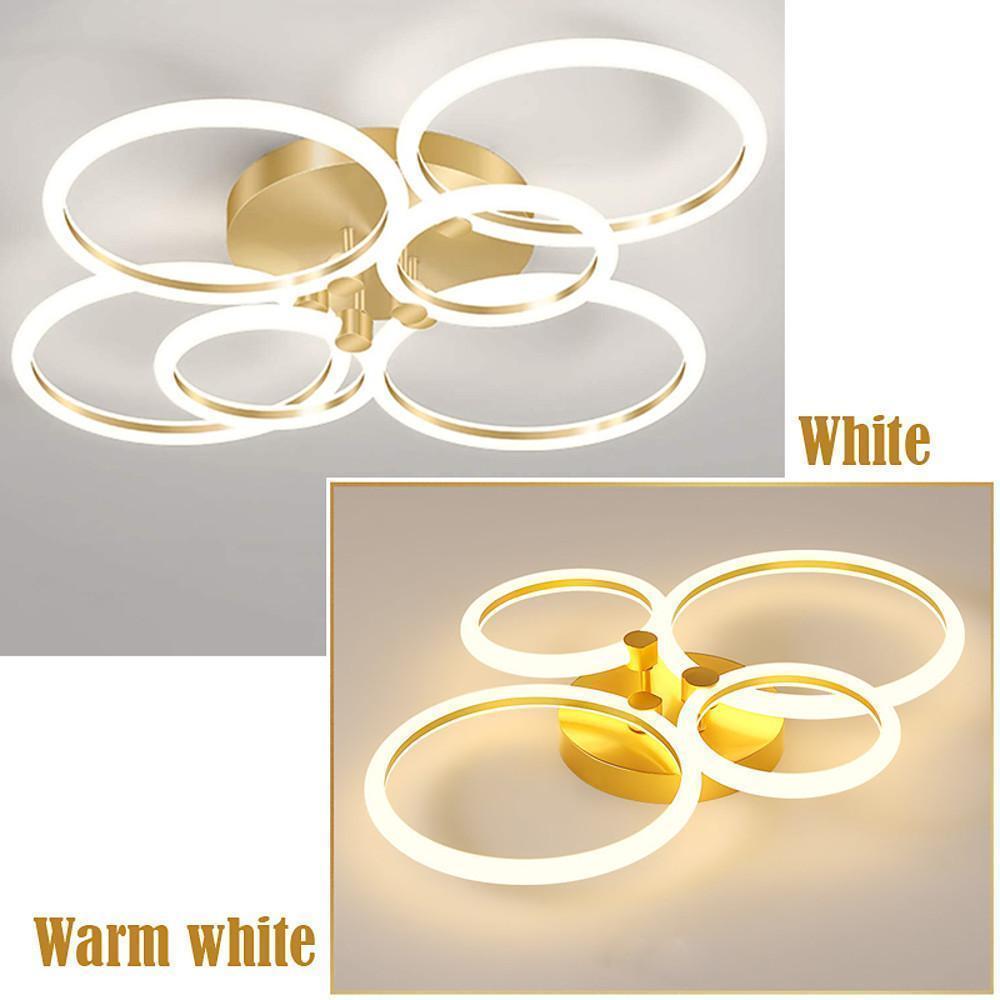 Modern Circular Ring LED Flush Mount Ceiling Light with Remote