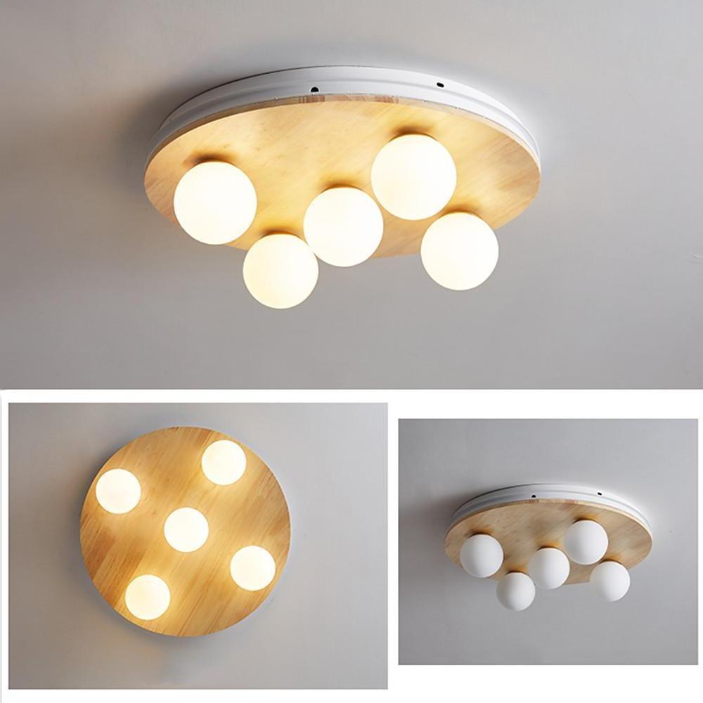 Nordic 5-Light Flush Mount Ceiling Light with Bubble Glass Shades