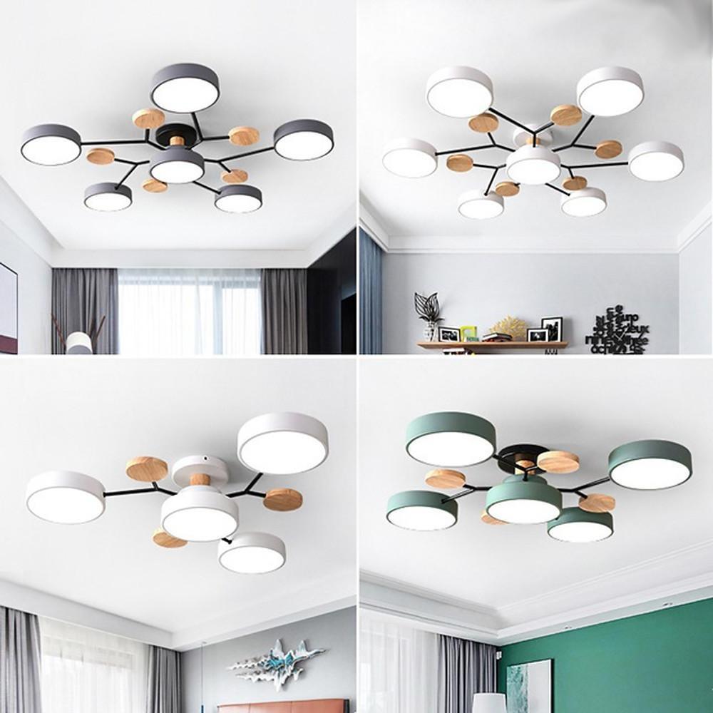 Sputnik LED Chandelier Modern Geometric Metal PVC Ceiling Light