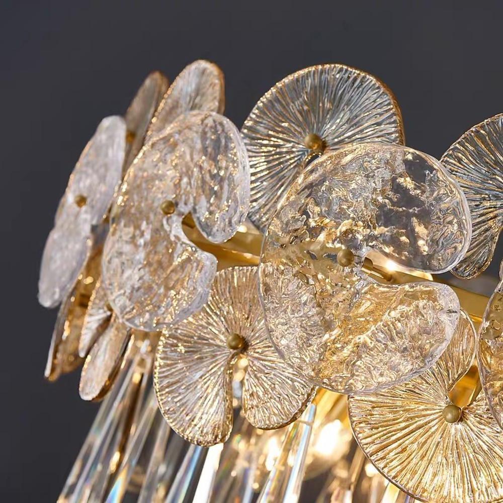 Modern Crystal Candelabra Flush Mount Ceiling Light LED 20 Inch