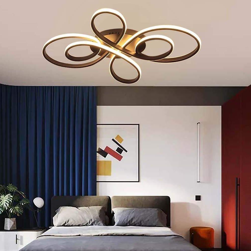 Curved Dimmable LED Flush Mount Ceiling Light – Modern Aluminum