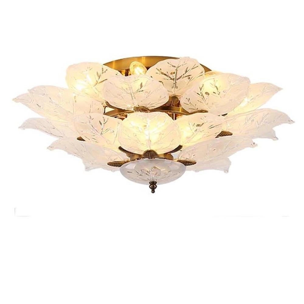 Leaf Flush Mount Ceiling Light • Metal & Glass LED Fixture