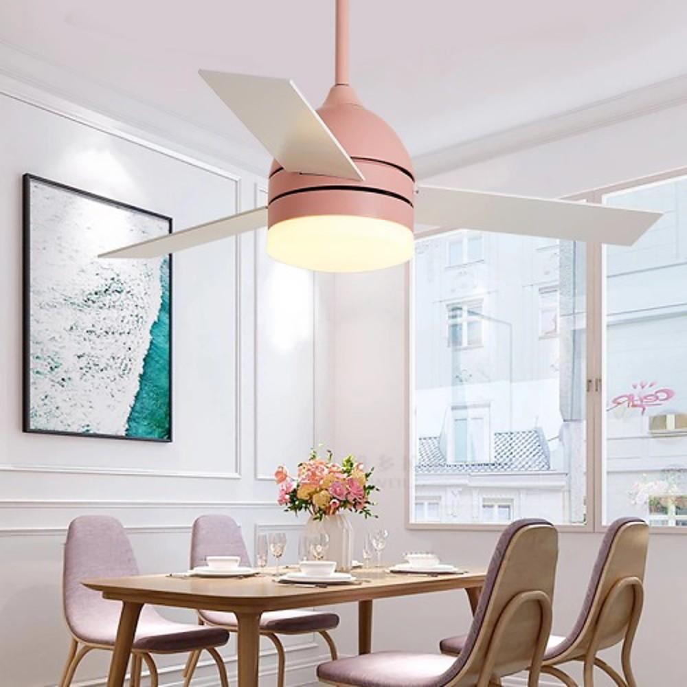 Nordic LED Ceiling Fan with Light - Electroplated Metal & Acrylic