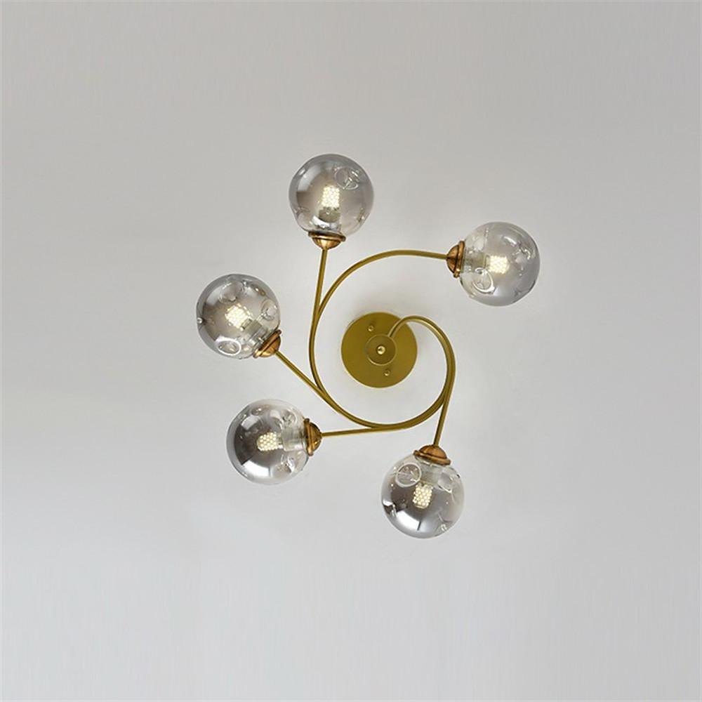 Nordic Sputnik Chandelier 5-Light Metal Glass Globe Pendant