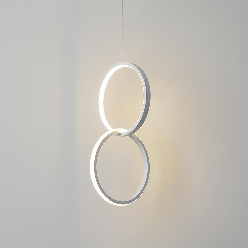 Interlocking Dual Ring LED Pendant Light Aluminum Acrylic
