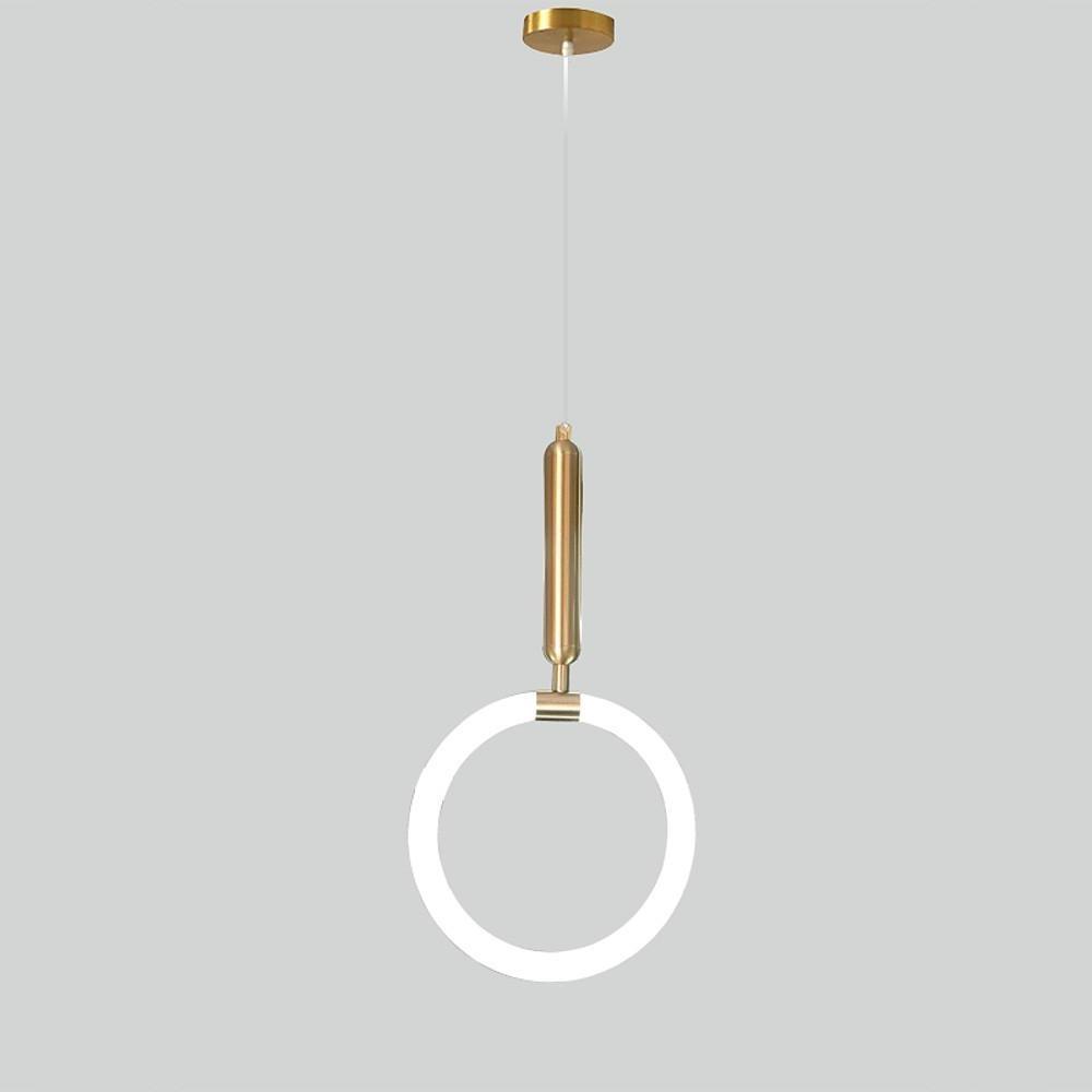 Modern Ring Pendant Light Metal Silica Gel LED Ceiling Fixture