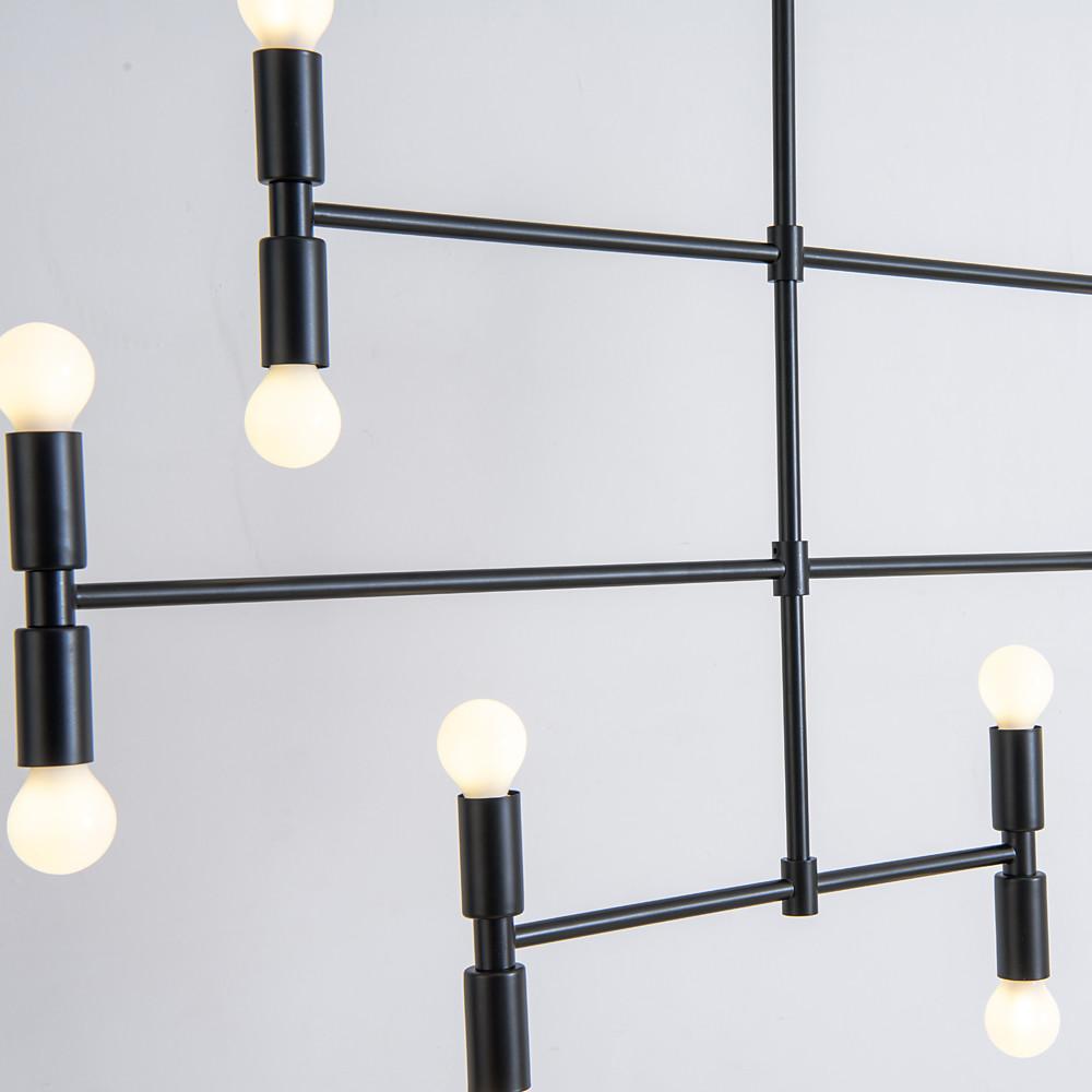 12-Light Adjustable Modern Pendant Light with Electroplated Metal