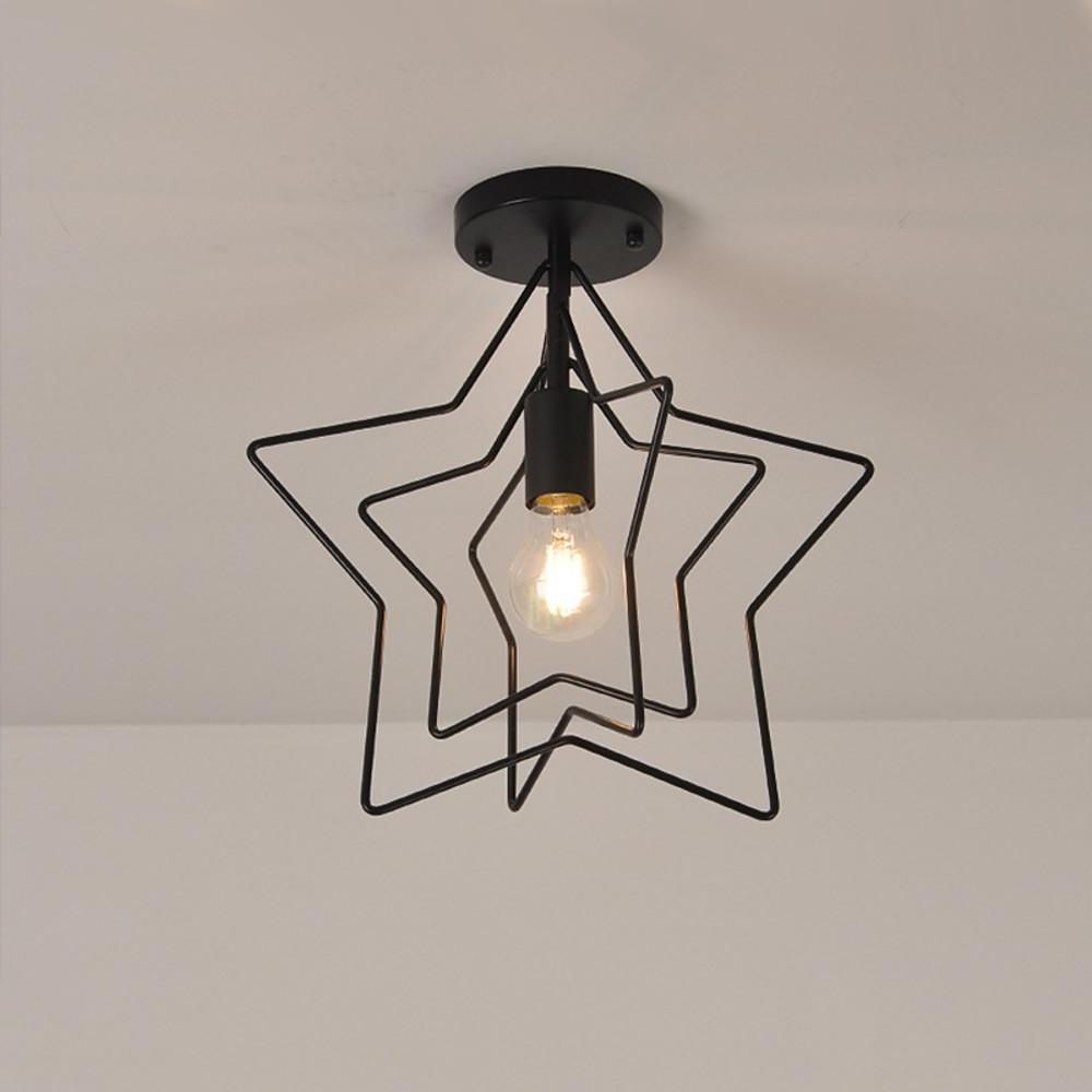 Modern Metal Star Pendant Light with LED Support