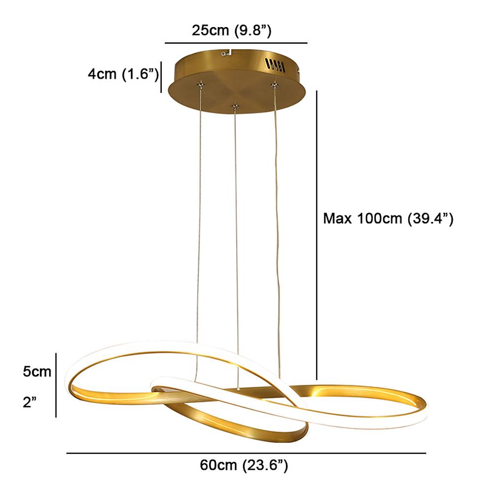 Interweaved Wave LED Gold Pendant Light Modern Island Chandelier