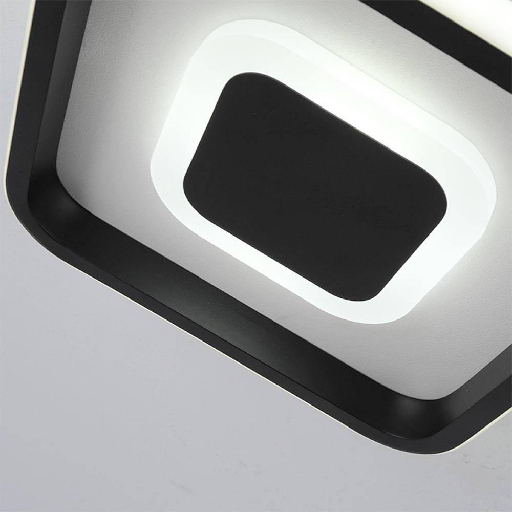 Dual Square LED Black Flush Mount Ceiling Light Modern Minimal
