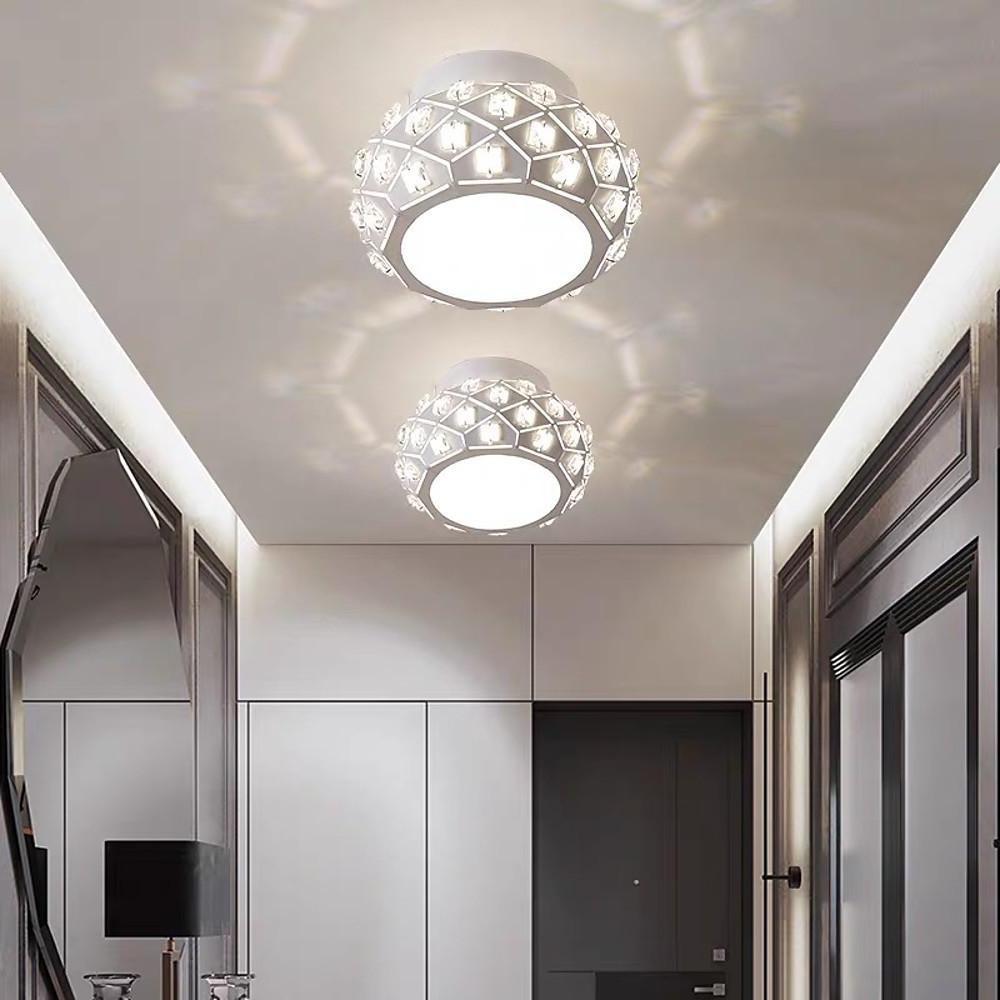 Modern Crystal Metal LED Flush Mount Ceiling Light