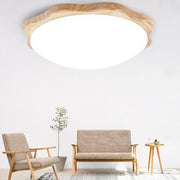 Minimalist Wood Flush Mount LED Ceiling Light - Nordic Style