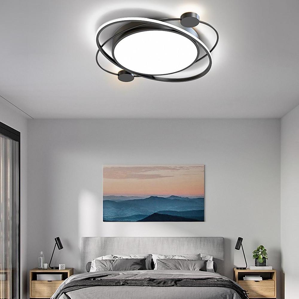 Geometric Circle LED Flush Mount Ceiling Light with Remote Control
